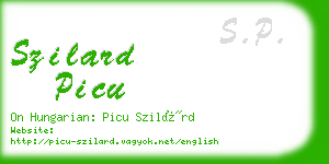 szilard picu business card